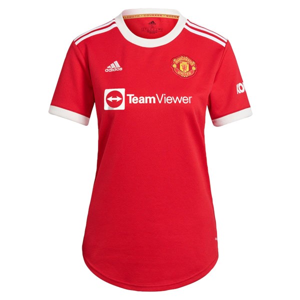 Camiseta Manchester United Replica Primera Ropa Mujer 2021/22 Rojo